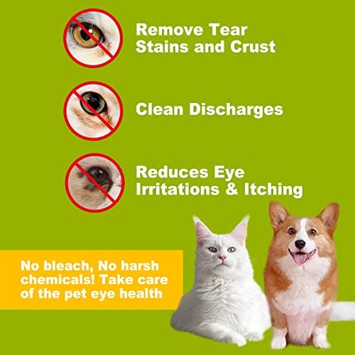 Кърпички за очи DR.ЛЕСНО Пет 120 Ct, за да се грижи за кучета, котки, коне и Зайци, Препарат за премахване на петна от