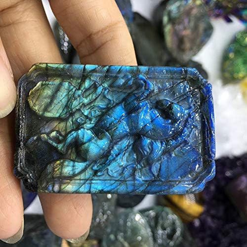 crystal lgw Натурален Рядко Синьо Светъл Лабрадорит Скулптура на Кон Полноглянцевый Лунен камък, който сте получили, същата