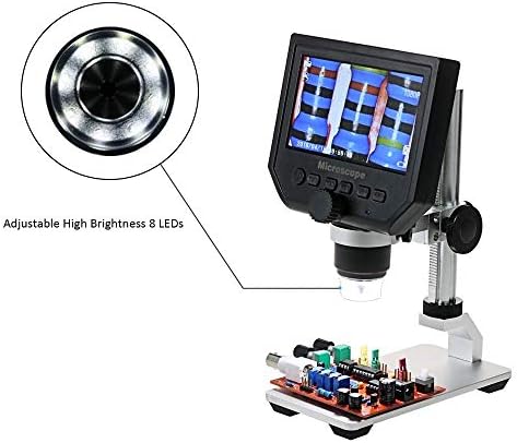 Дигитален Микроскоп Fengde 600X с 4.3 OLED дисплей и метален за монтиране на стена, 3,6 Mp 1080P/720P Микроскопични Помещение