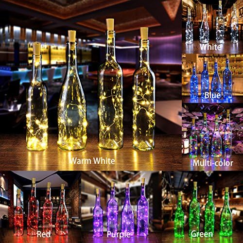 Novadeal 6 опаковки, 20 led осветителни тела за винени бутилки, лампа във формата на конфитюри, Мини-Струнное осветление,