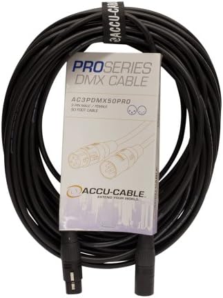 ADJ Products AC3PDMX50PRO Accu 3-Пинов DMX кабел, 50', Черен