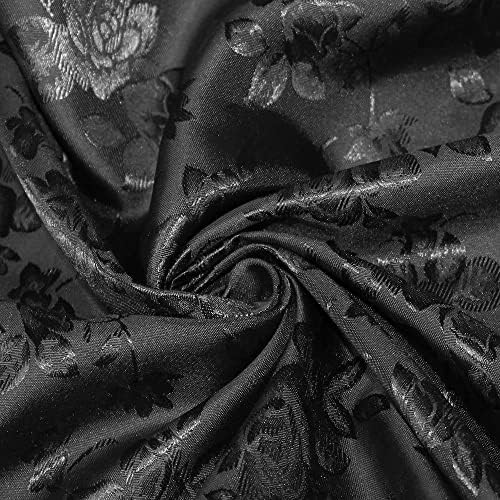 Kayla Черна полиестерна тъкан от жаккардовой брокат с цветен модел и сатен by The Yard - 10004