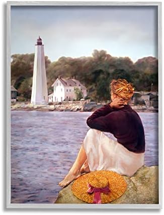 Ступелл За Жена на бреговата линия от Бреговата фар Реалистична морска картина, дизайн на Робърт Десантиса Стенно