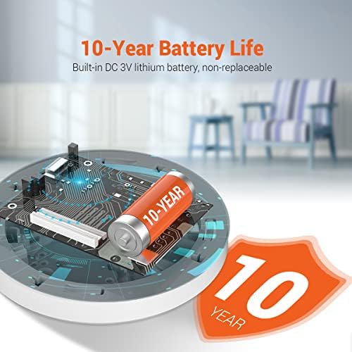 Фотоелектрически Датчици за дим с една литиева батерия Jemay на 10 години, изключително тънък Дизайн, Димна аларма
