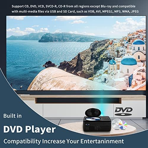DVD-Преносим проектор с Вграден DVD плейър С поддръжка на HD 1080P Шрайбпроектор за използване на открито