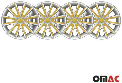 Джантите OMAC 16 Инча за Toyota Tacoma Сив и жълт цвят, 4 бр. Капака Джанти - Шапки ступиц - Подмяна на външната