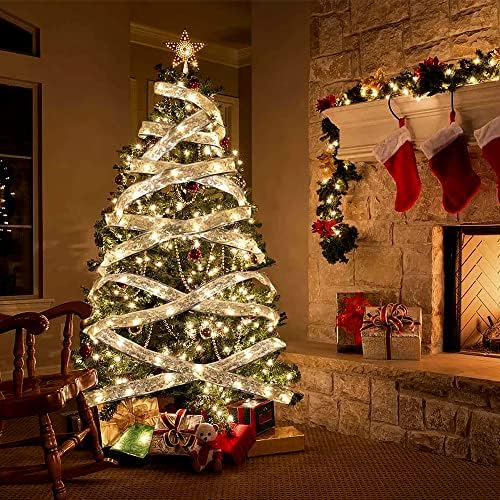 XIMISHOP - 1 бр. 32 фута Треска Коледни Лента Светлини, 100 Led Коледно дърво коледна Ленти, Страхотна Струни, Топли