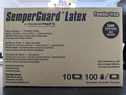 Ръкавици с общо предназначение без латекс прах Semperguard 4,5 Mils - размер на LG (в опаковка от 1000 ръкавици)