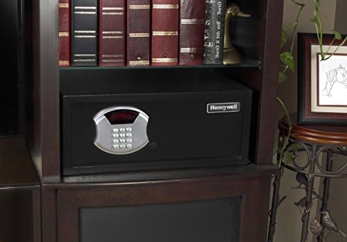 Сейфове и брави Honeywell - Стоманена Нископрофилен, сейф 5105 с цифрова ключалка хотелски тип, черен, обем