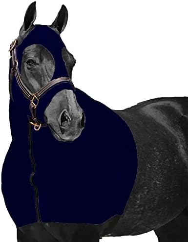 Абсорбатор за кон с съпротива, Обтягивающий Наплечник от Ликра с косичкой от Гриви на мълния (Големи, тъмно син)