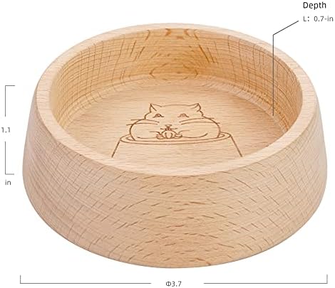Дървена купа за хранене хамстери Niteangel - Купа за дребни животни за джудже сирийските хамстери, един gerbil,