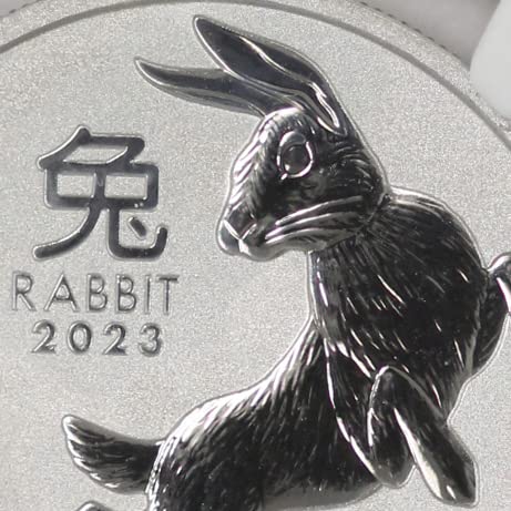 2023 г. 1 унция платинени монети Австралийската лунна серия III Year of the Rabbit MS-70 (Първия ден на издаване - Lunar Label)