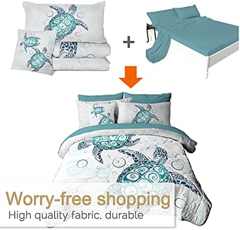 Комплект одеяла с морска Костенурка BlessLiving, Тропически легло в чантата, Спално Бельо в крайбрежната Плажна