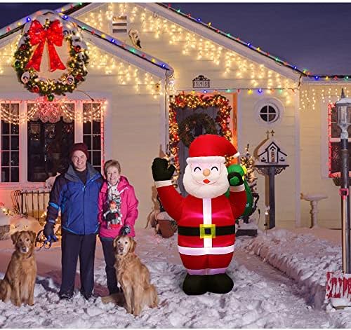 Бъни Припев 6-Подножието Гигантски Коледни Надуваеми играчки Дядо Коледа с Вградена led Осветление, Улично Коледни