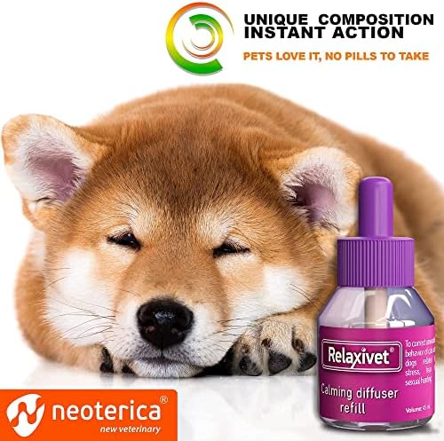 Relaxivet Dog Успокояващ Дифузор с Феромони, 2 опаковки | Подобрена формула за облекчаване на стреса в Германия | Успокояващо