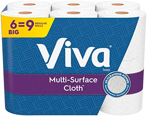 Многослойни Тъкани Хартиени кърпи Viva, по избор - 6 Големи ролки = 9 Обичайните роли (83 листа в ролка)