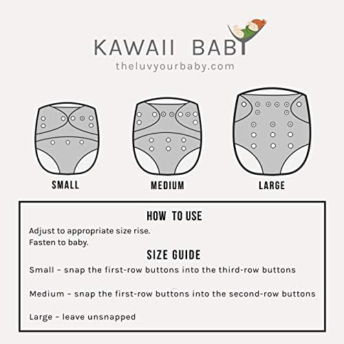 Kawaii Baby 5 Филтър Пелени с джобове Един размер и 10 за Еднократна употреба, Супер Абсорбираща Притурки, които Остават