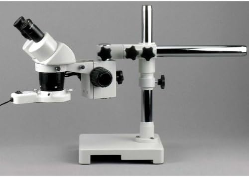 Бинокъла на стереомикроскоп AmScope SW-3B13Z-FRL, окуляры WH10x, увеличение 10X/20X/30X/60X, обектив 1X/3X, Однорычажная