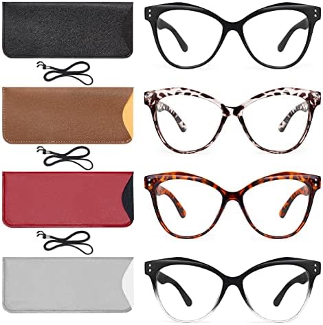 Gaoye, 4 опаковки очила за четене Котешко око за жените и мъжете - Стилни Увеличителни очила за четене със