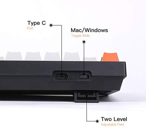 Пълен размер Жичен механична клавиатура Keychron C2 за Mac с възможност за гореща замяна, Кафяв преминете Gateron G Pro, RGB Осветление, 104 клавиша, ABS-капачки за ключове, Детска кл