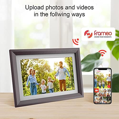 FRAMEO 32 GB 10,1-Инчов Цифрова Фоторамка FHD IPS сензорен екран Smart WiFi Цифрова Фоторамка с автоматично завъртане, отдалечено