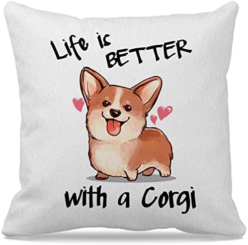 Тематична кучето 18 ×18 за по-добър Живот с Corgi, Скъпа Декоративна Калъфка за възглавница с Кучето Corgi, Калъфка за Домашна