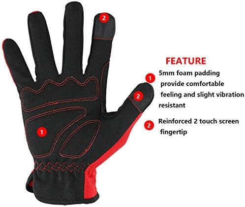 Мъжки работни ръкавици DULFINE High Performance (3 чифта в опаковка), сензорен екран, висока гъвкавост За