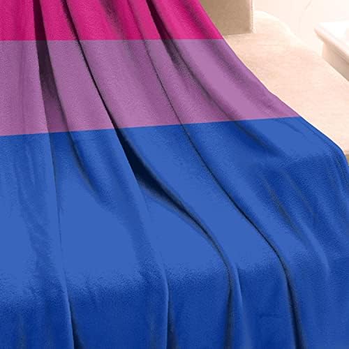 Покривки с Флага Бисексуальной Гордост за Деца и Възрастни, Меко Топло и Уютно Фланелевое Одеало за Диван-легло,