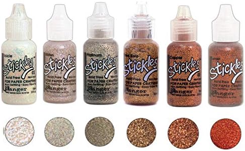 Опаковки от блестящо лепило Stickles Ranger Glitter - шест бутилки по 5 течни унции (Deck The Halls)
