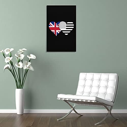 Британски Флаг и от Американския Флаг Печатна Живопис Стенно Изкуство Вертикално Подвесное Художествено Произведение