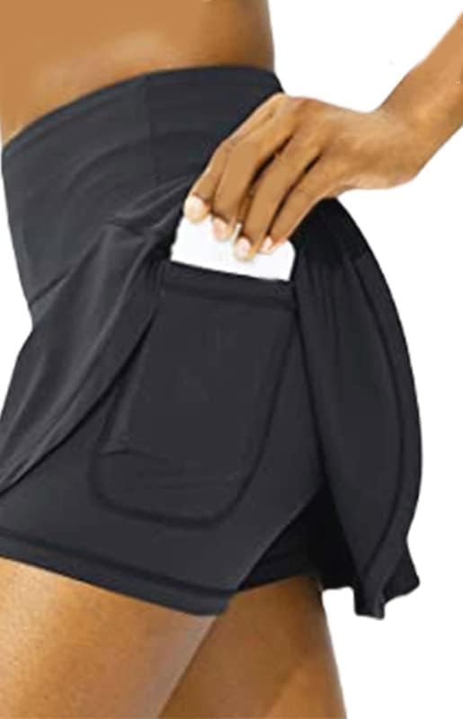 Монтиране на Спортни Поли-скорты за жени с джобове - Патентована технология за Стягане на краката и Свещеници - Спортни