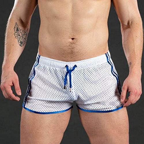 WENKOMG1 Мъжки Мрежести къси Панталони за гей с Прозрачни Странични ивици, Леки, бързо съхнещи Ежедневни Панталони с 3-Инчов