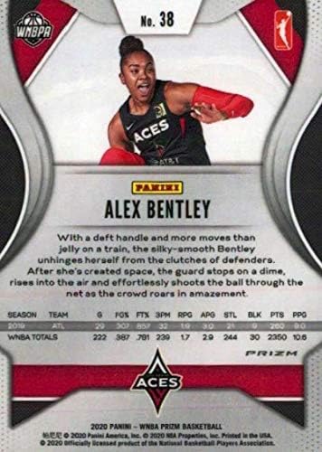 2020 Панини Prizm WNBA Prizms Сребро 38 Баскетболно търговска картичка Alex Bentley Las Vegas Aces