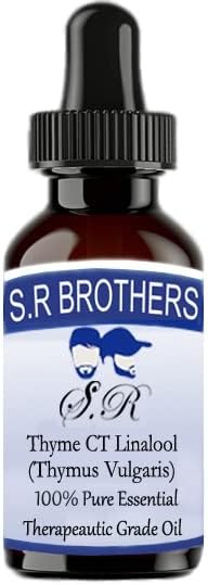 S. R Brothers Thyme ct Линалоол (Thymus Vulgaris) Чисто и Натурално Етерично масло Терапевтичен клас с Капкомер