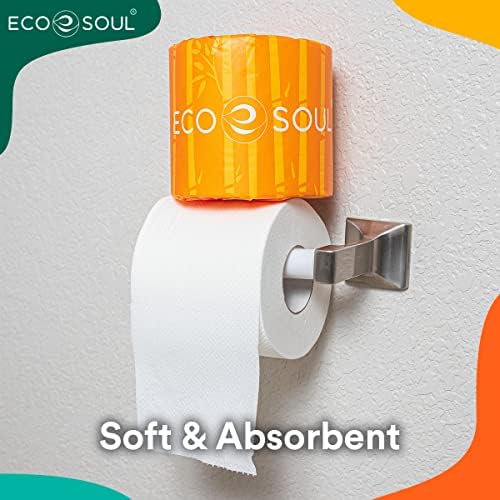 Комплект от тоалетна хартия ECO SOUL Бамбук Premium 3Ply от 24 ролки | 7200 Листа, 300 Листа в ролка | Екологично Чист,