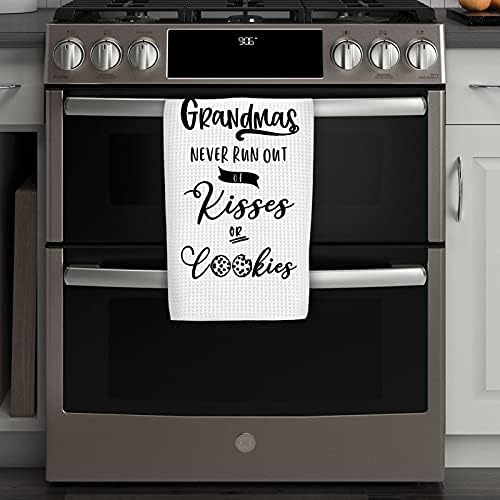 WCGXKO Баба е подарък От баба никога Не спират дотук целувки и бисквити, Кухненски Кърпи и Кухненски кърпи (при баба никога