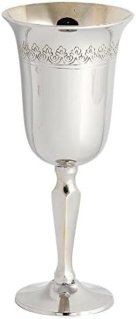Класически висок купа за Кидуша Zion Judaica Персонализирана Чаша Вино на висока Полирана Дръжка с Надпис Персонализирани