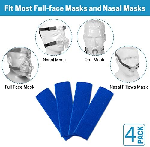 SWISSELITE 4 Опаковки Покривала за ремъците CPAP, Софт Защитни Облицовки за лице, Удобни Калъфи за шапки, CPAP