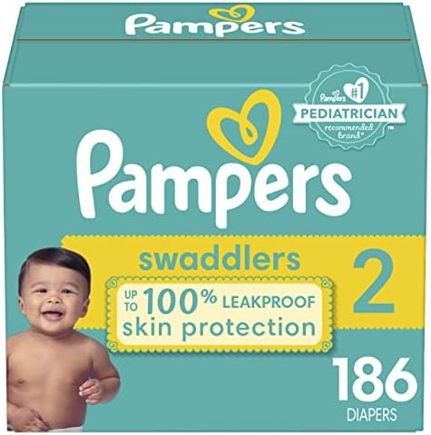 Размер памперси 2, брой 186 парчета - бебешки пелени за Еднократна употреба Pampers Swaddlers (Опаковане и щампи