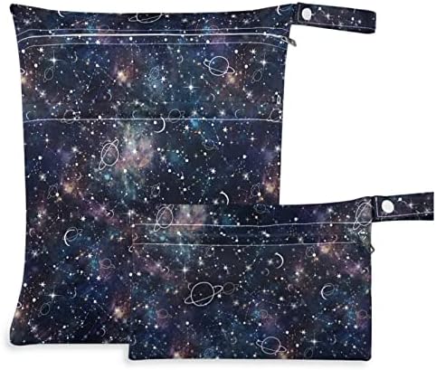 ZZXXB Galaxy Star Constellation Водоустойчив Влажна Чанта за многократна употреба Текстилен Влажна Пелена Суха Чанта