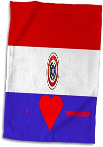 3dRose Florene Любов към флагам страни - обичам Парагвай - Кърпи (twl-51552-1)