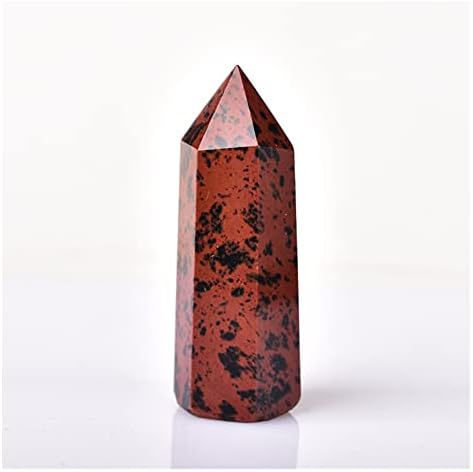 ERTIUJG HUSONG319 1 бр. натурален кристал от Червено Обсидиан Шестоъгълен Колона Crystal Точков Минерален Украшение Лековита