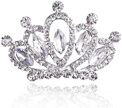 Yean Мини принцеса Короната Гребен Silver crystal Диадема гребен за коса Планински кристал, Аксесоари за коса, Украса