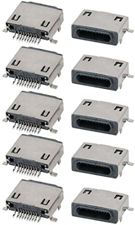 Aexit USB Женски Разпределителен електрически Конектор Type-C 10-Клеммный Адаптер SMT на 180 Градуса за 10 бр. за A-p-pl