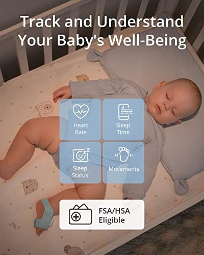 умен чорап eufy Baby S320, умен бебето следи, следи съня и сърдечната честота, меки и удобни, за деца 0-18 месеца, се използва