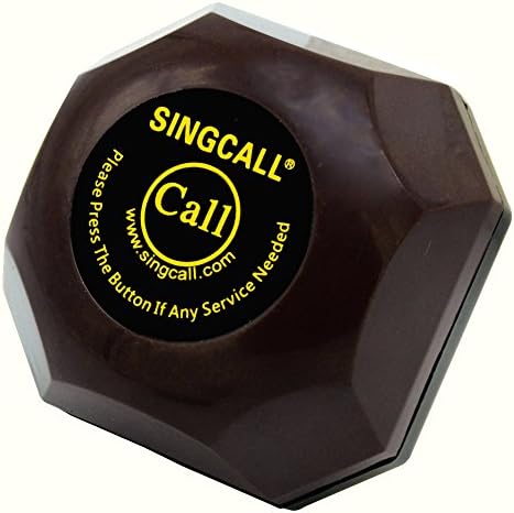 Безжична система за повикване на Ресторантьорска услуга SINGCALL, за кино, Комплект от 10 настолни бутони и 1 приемник