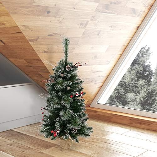 Изкуствено Коледно Дърво от Бор и горски плодове Vickerman 3' Без светлина, Сезонен Декор за дома на закрито