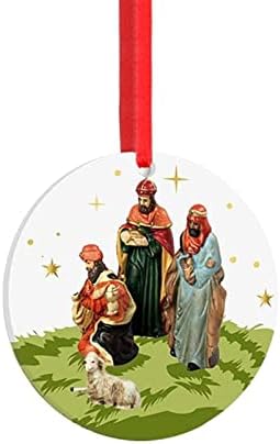 SUNTEAMO Коледна Окачване Jesuss Списък Украса За Коледната Елха Празничен Списък с Акрилни Кристали (H, Един размер)