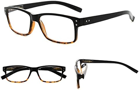 Очила за четене GUD 8 Двойки Леки Класически Правоъгълни Ридеров за Мъже и Жени +1.25