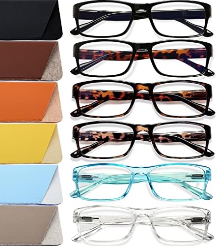 UTQUEEN 6-Pack Очила за четене, блокиране на синя светлина за жени/Мъже, Модни очила с филтър за УЛТРАВИОЛЕТОВИ лъчи/антирефлексно